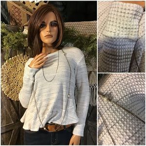 Green Envelope Lightweight Popover Peplum Sweater